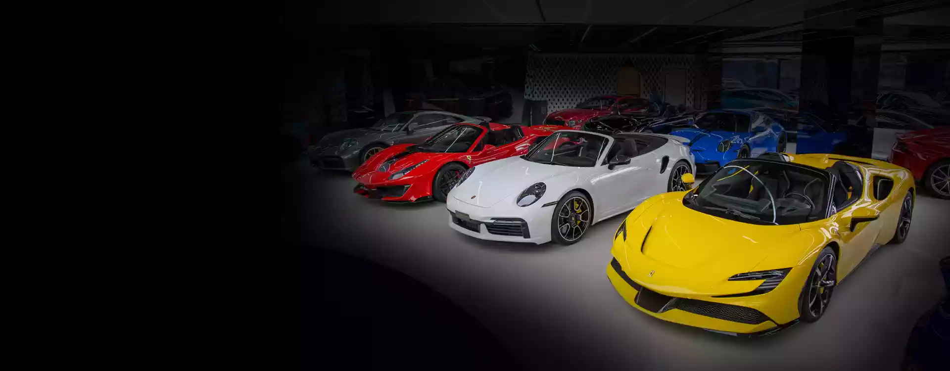 Luxury cars showroom background - Exotic Cars Dubai